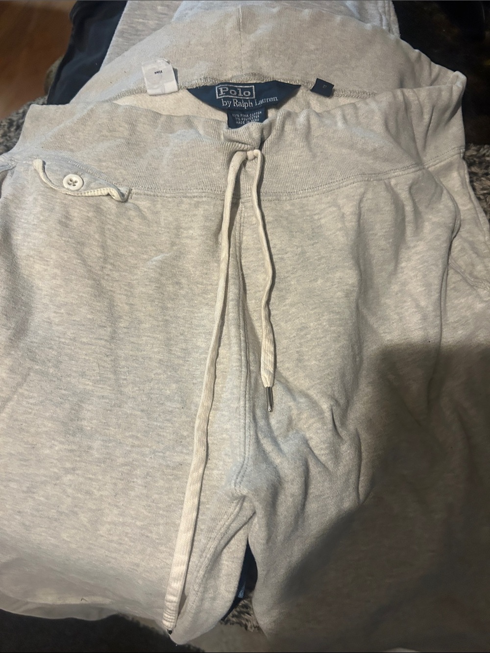 Polo by Ralph Lauren Light Heather Gray Athletic Drawstring Shorts